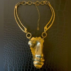 Statement piece, brass necklace